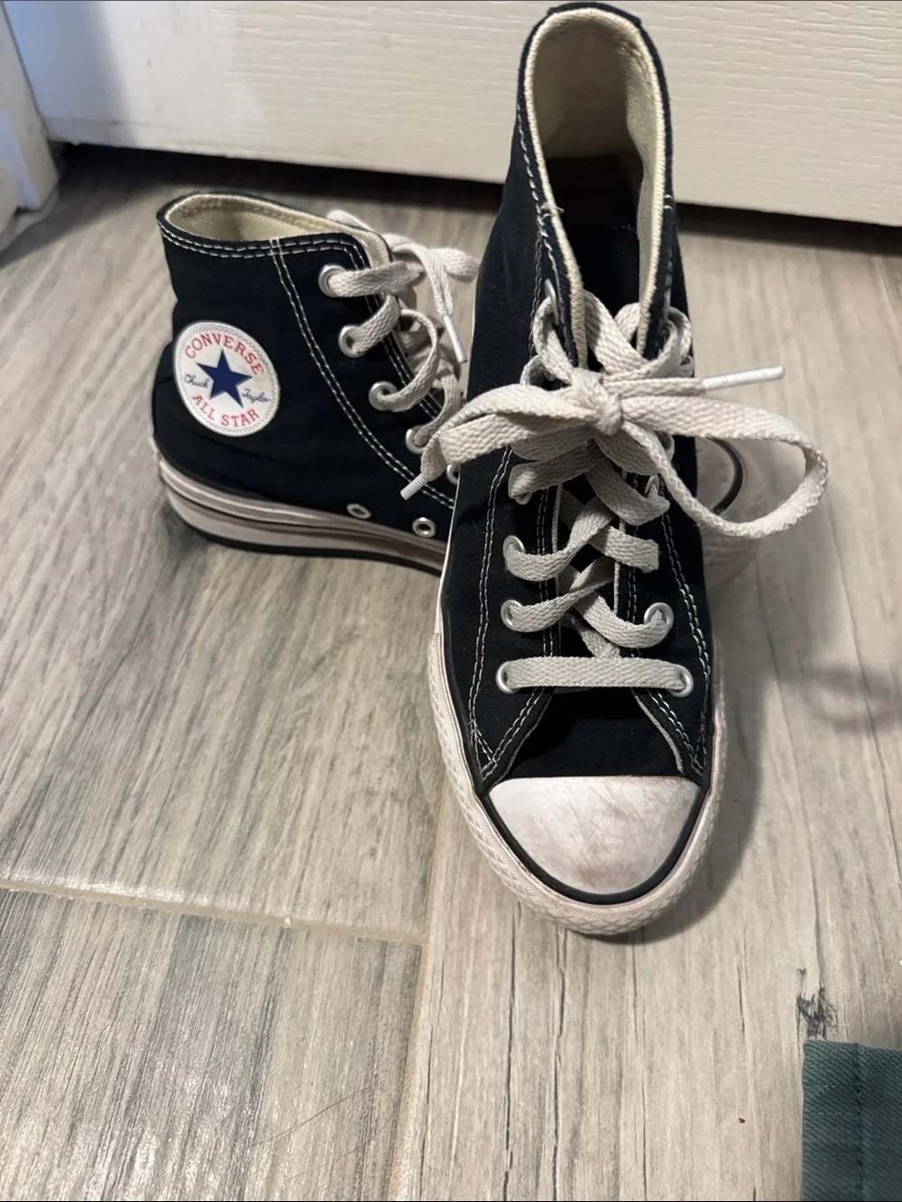Converse Black Kids High Top Sneakers with White Trim